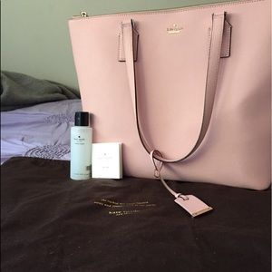 baby pink, kate spade purse